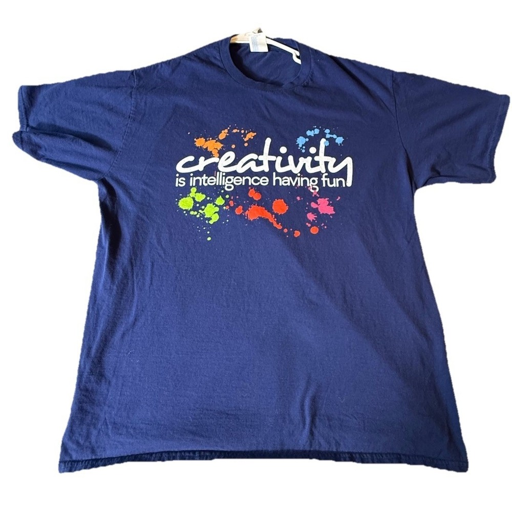 Creativity Is Intelligence Having Fun T-shirt Navy‎ XL